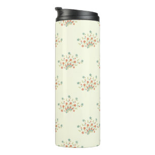 Bouteilles Isothermes Fleurs Bleues, Fleurs Rouges, Motif De Fleurs