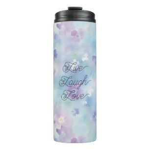 Bouteilles Isothermes Fleurs Bleues Lavande Blanches Violettes