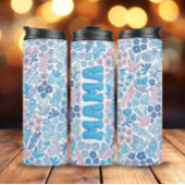 Bouteilles Isothermes Fleurs Boho Bleues 3D Mama gonflée