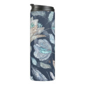 Bouteilles Isothermes Fleurs Boho Chic : Aquarelle bleu foncé P (Tourné sur la droite)