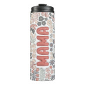 Bouteilles Isothermes Fleurs Boho Gris Rose Effet 3D Mama (Devant)