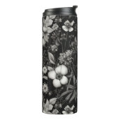 Bouteilles Isothermes Fleurs botaniques noires et blanches (Tourné sur la gauche)