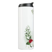 Bouteilles Isothermes Fleurs botaniques rouges et blanches verdure (Tourné sur la gauche)