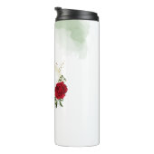 Bouteilles Isothermes Fleurs botaniques rouges et blanches verdure (Tourné sur la droite)