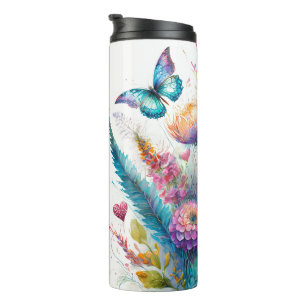 Bouteilles Isothermes Fleurs, cœurs et papillons personnalisés