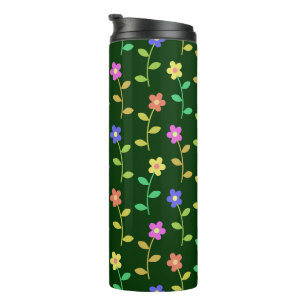 Bouteilles Isothermes Fleurs colorées, Motif Floral, Verdure, Boho