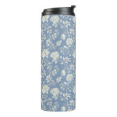 Bouteilles Isothermes Fleurs Crème Bleu   (Tourné sur la gauche)