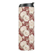Bouteilles Isothermes Fleurs crème rouges (Tourné sur la gauche)
