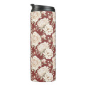 Bouteilles Isothermes Fleurs crème rouges (Tourné sur la droite)