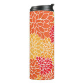 Bouteilles Isothermes Fleurs Dahlia, Motif De Fleurs, Dahlia Orange (Tourné sur la gauche)