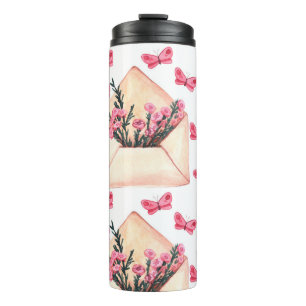 Bouteilles Isothermes Fleurs d'aquarelle dans les enveloppes : motif tra