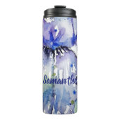 Bouteilles Isothermes Fleurs d'aquarelle fleuries d'art de l'Iris bleu (Devant)