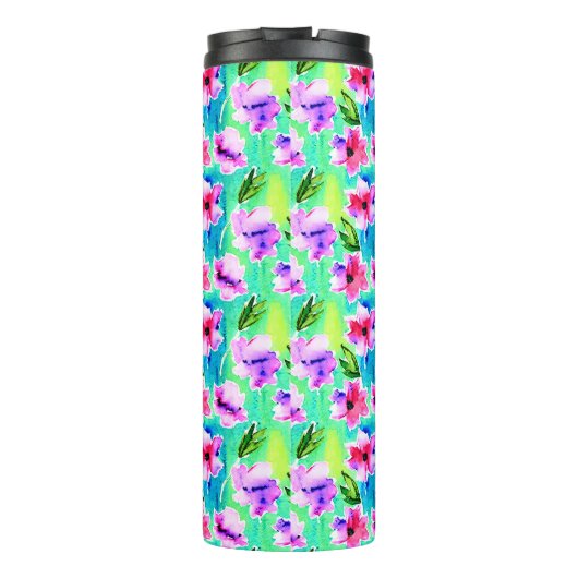 Bouteilles Isothermes Fleurs d'aquarelle monogrammes (Dos)