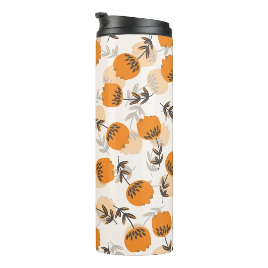 Bouteilles Isothermes Fleurs d'art populaire style scandinave (Tourné sur la droite)