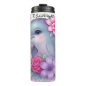 Bouteilles Isothermes Fleurs dauphins mignonnes Coeurs Étincelles (Devant)