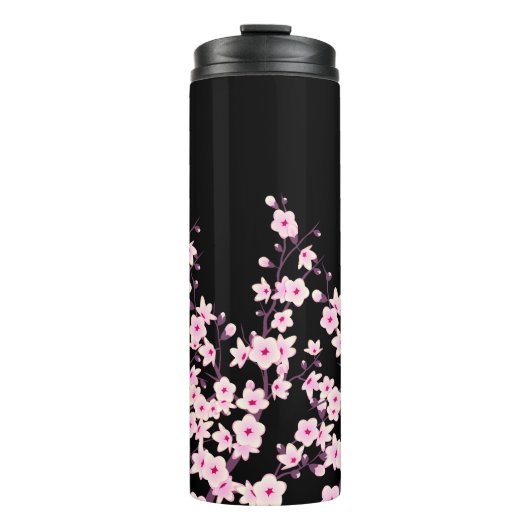 Bouteilles Isothermes Fleurs de cerisier rose noir (Devant)