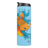 Bouteilles Isothermes Fleurs de cerisiers de Lotus Koi Fish (Tourné sur la droite)