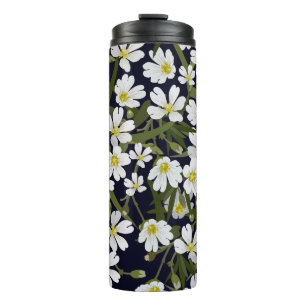 Bouteilles Isothermes Fleurs de champs blancs : motif vintage.