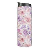 Bouteilles Isothermes Fleurs de cœurs de teint rose violet (Tourné sur la droite)