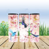 Bouteilles Isothermes Fleurs de colibris Parties scintillant rose