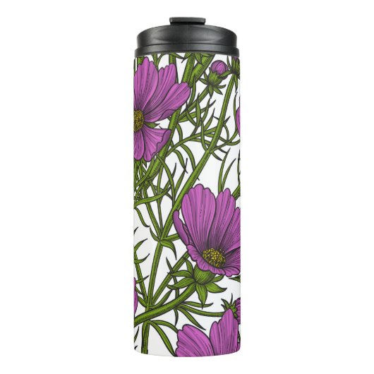 Bouteilles Isothermes Fleurs de cosmos violet (Devant)
