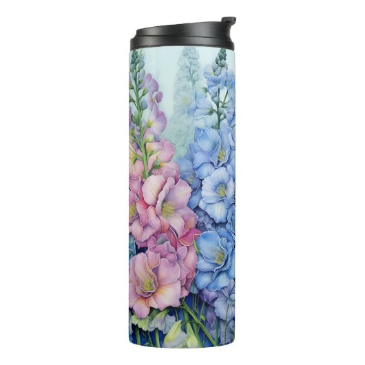 BOUTEILLES ISOTHERMES FLEURS DE DELPHINIUM JOLIMENT ROSE ET BLEU (Tourné sur la gauche)