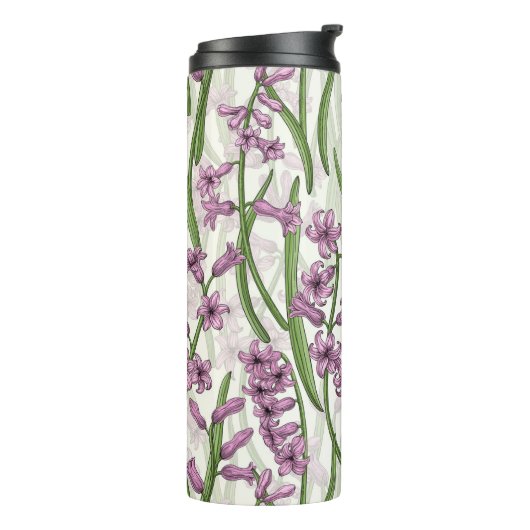 Bouteilles Isothermes Fleurs de Hyacinth rose sur blanc naturel (Tourné sur la gauche)