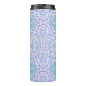 Bouteilles Isothermes Fleurs de jardin rétro en bleu et violet (Dos)