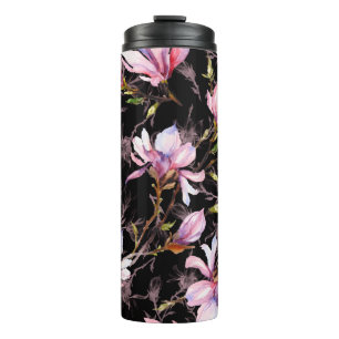 Bouteilles Isothermes Fleurs de magnolia rose sur une brindille motif