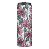 Bouteilles Isothermes Fleurs de maïs roses, fleurs sauvages sur blanc (Dos)