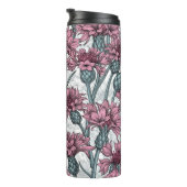 Bouteilles Isothermes Fleurs de maïs roses, fleurs sauvages sur blanc (Tourné sur la droite)