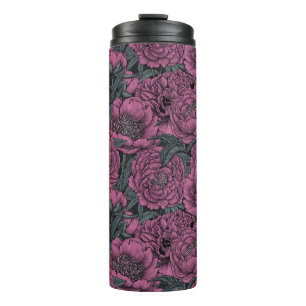 Bouteilles Isothermes Fleurs de pivoines violettes
