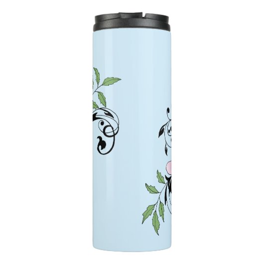 Bouteilles Isothermes Fleurs de printemps bleu Jay (Dos)