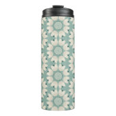 Bouteilles Isothermes Fleurs de printemps turquoise (Devant)