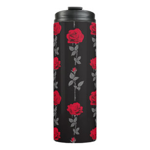 Bouteilles Isothermes Fleurs de rose rouge motif vintages abstraites