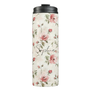 Bouteilles Isothermes Fleurs de roses roses