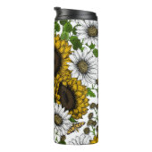 Bouteilles Isothermes Fleurs de soleil et marguerites, jardin d'été 3 (Tourné sur la droite)