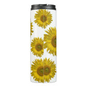 Bouteilles Isothermes Fleurs de soleil rayées jaunes (Dos)