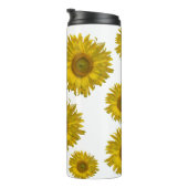 Bouteilles Isothermes Fleurs de soleil rayées jaunes (Tourné sur la droite)