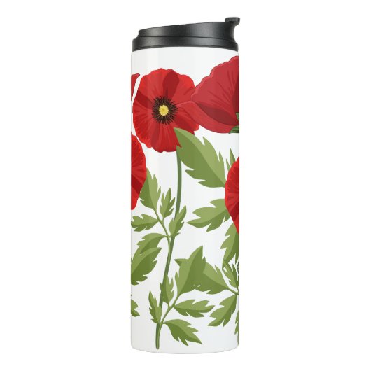 Bouteilles Isothermes Fleurs d'été joyeuses floraison de pavot (Tourné sur la gauche)