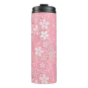 Bouteilles Isothermes Fleurs éléments de dentelle romantique rose floral
