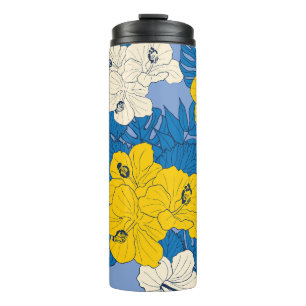 Bouteilles Isothermes Fleurs et feuilles d'Hibiscus 