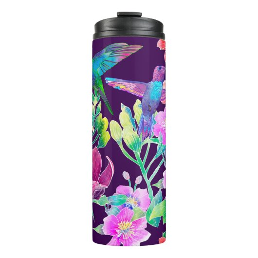 Bouteilles Isothermes Fleurs et oiseaux exotiques (Devant)