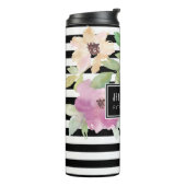 Bouteilles Isothermes Fleurs et rayures d'aquarelle (Tourné sur la gauche)
