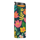 Bouteilles Isothermes Fleurs feuilles design coloré (Tourné sur la droite)
