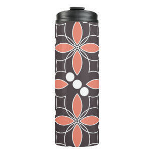 Bouteilles Isothermes Fleurs géométriques, motif artistique vintage.
