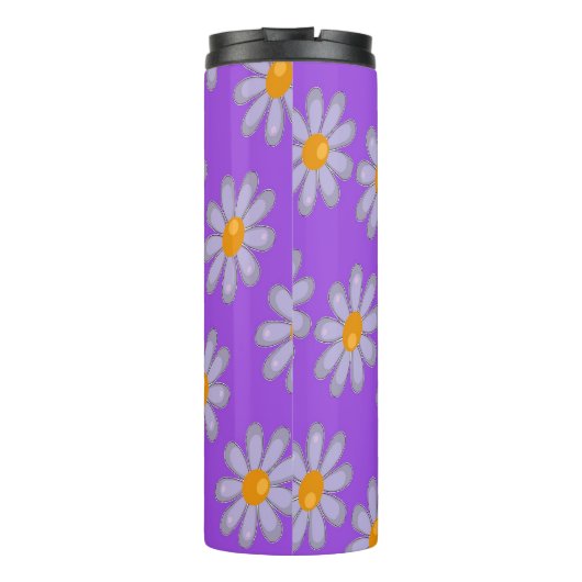 Bouteilles Isothermes Fleurs grises sur violet (Dos)