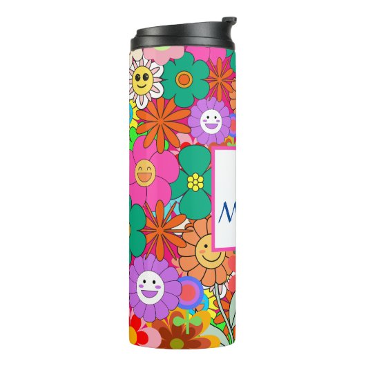 Bouteilles Isothermes Fleurs hippies Boho Super rétros (Tourné sur la gauche)