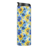 Bouteilles Isothermes Fleurs jaunes bleues (Tourné sur la droite)