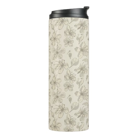 Bouteilles Isothermes Fleurs jetées sur le sable clair - motif sans soud (Tourné sur la gauche)